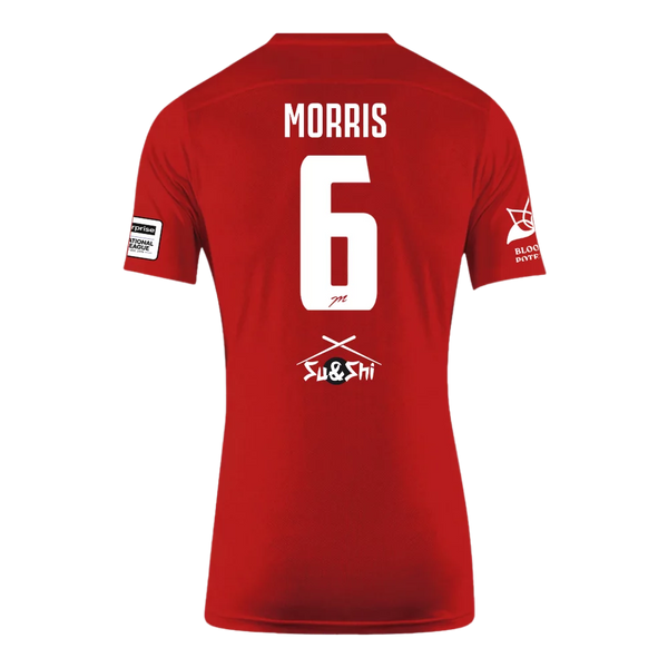Harborough Town red away replica shirt, back angle